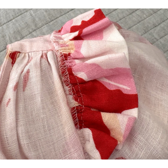 ELLIATT Small Gisli Linen Maxi Dress Tiered Floral Print Flutter Sleeve Feminine - Picture 13 of 16